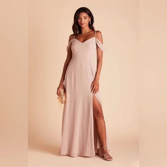 Taupe Chiffon Gown Size 12 - Picture 5 of 5